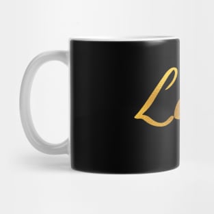 Lily Name Hand Lettering in Faux Gold Letters Mug